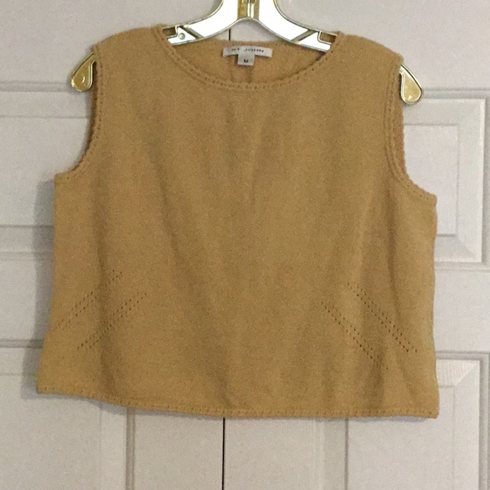 St. John Butterscotch Sleeveless Cropped Top